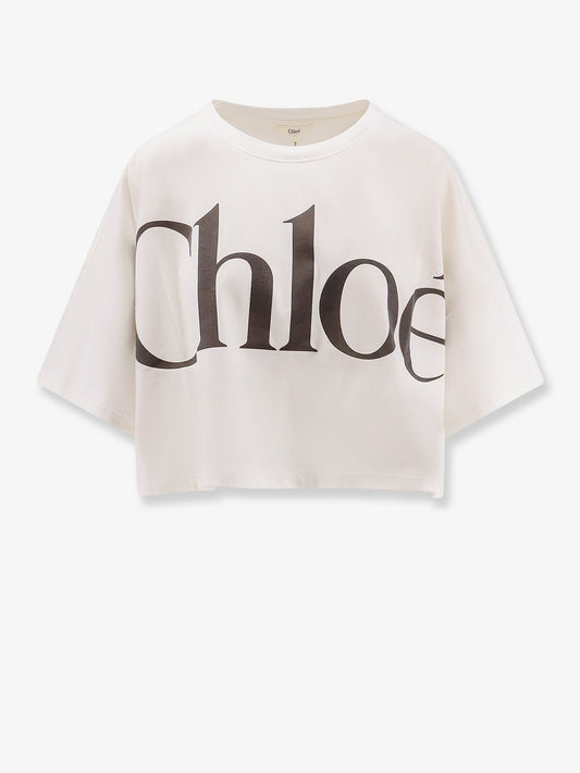 CHLOE' Cotton t-shirt with maxi logo on the front