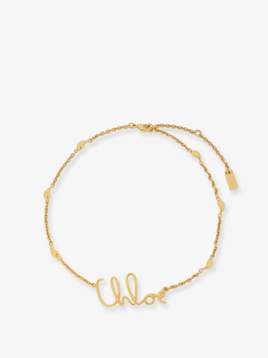 CHLOE' Brass necklace with lettering logo