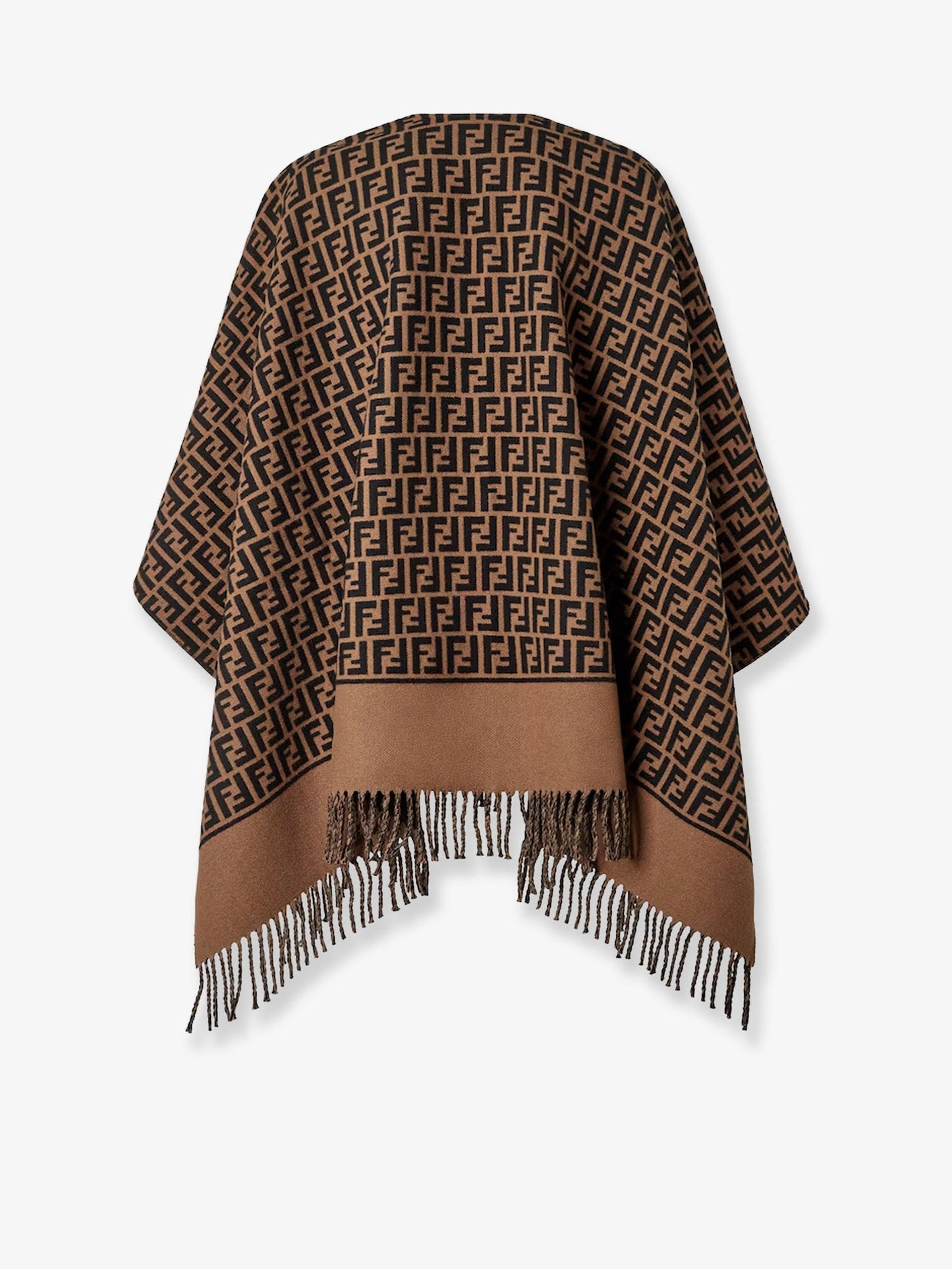FENDI FF virgin wool and cashmere poncho