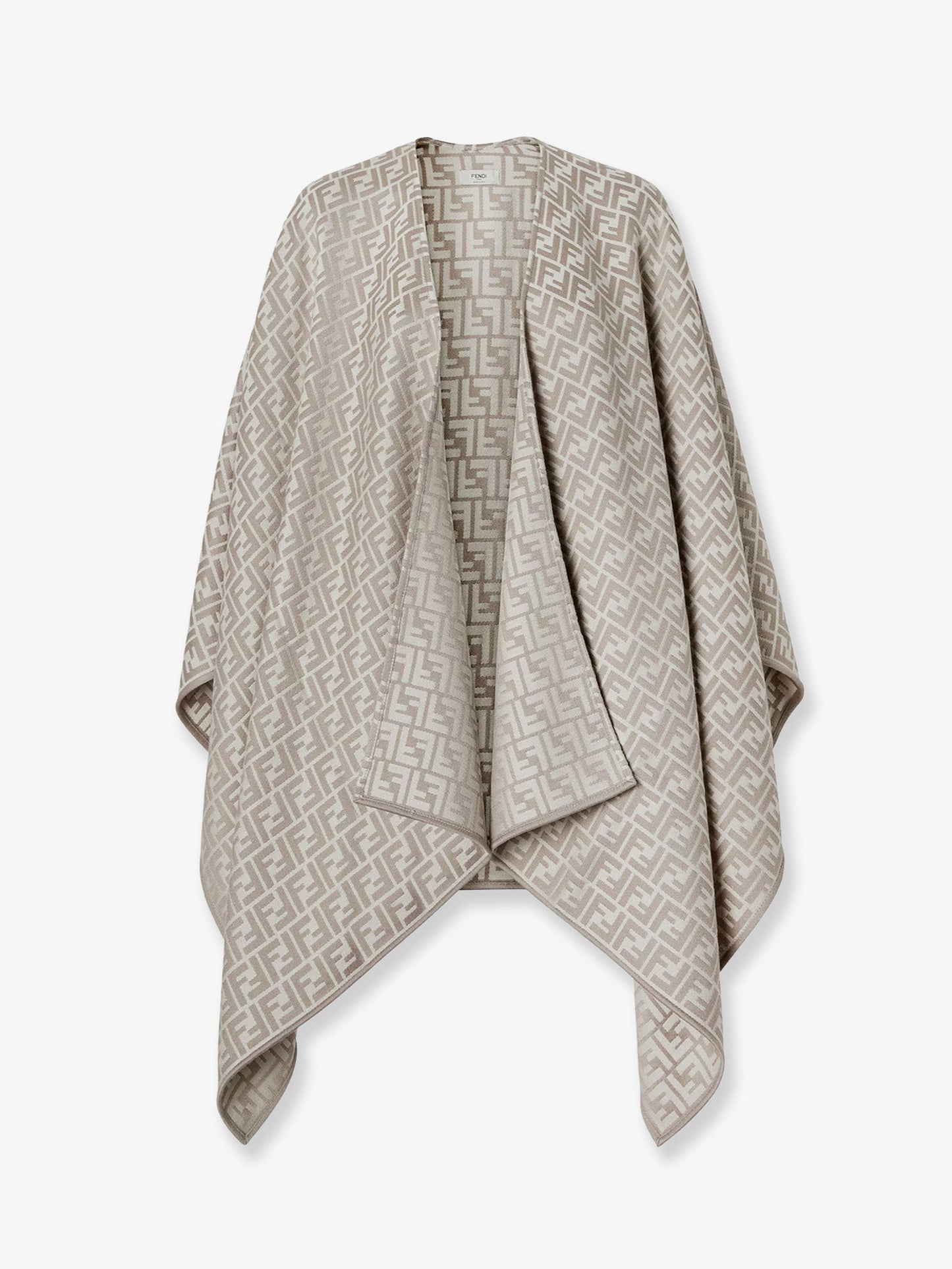 FENDI FF silk and wool poncho