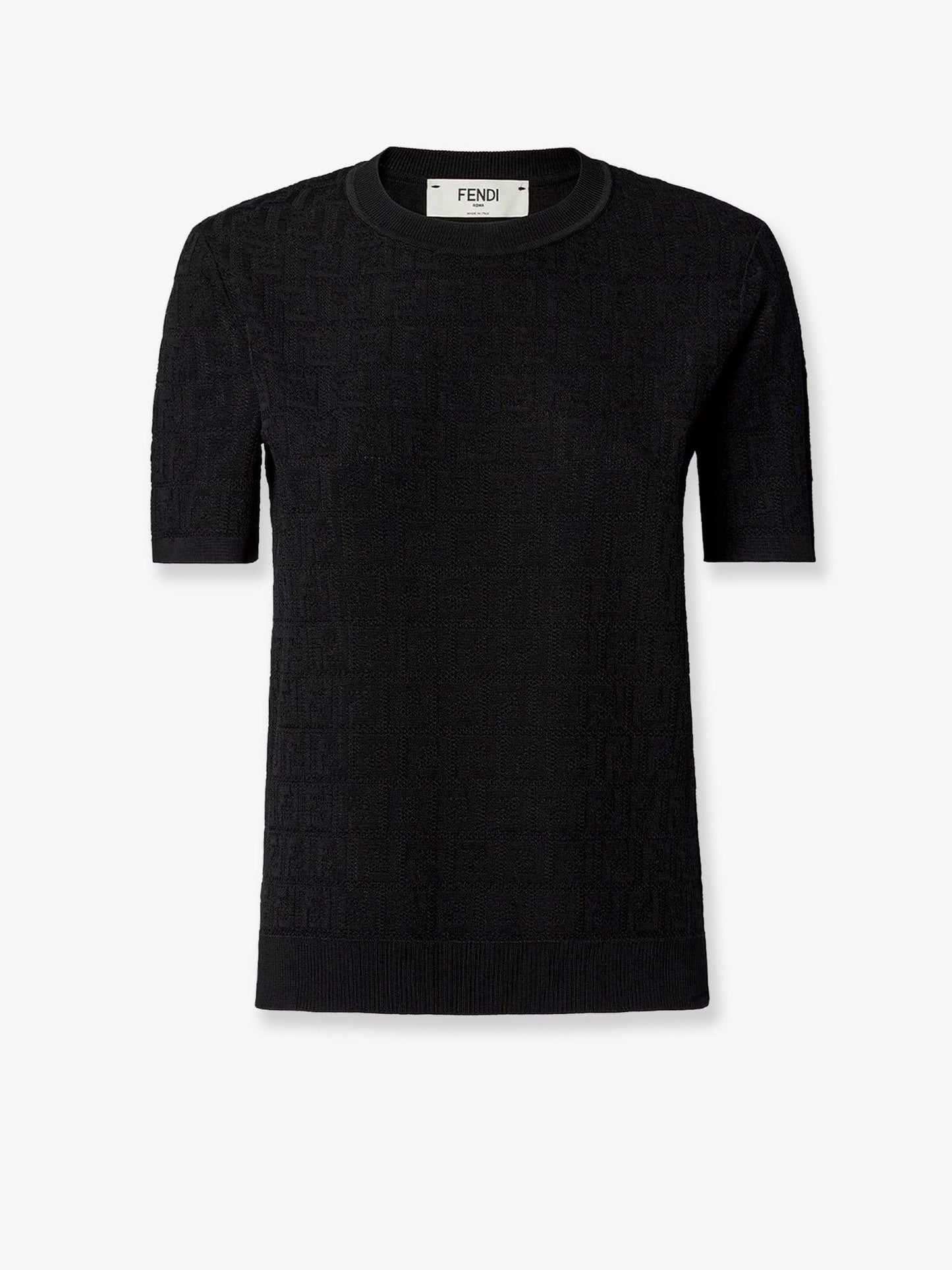 FENDI Cotton blend T-shirt with all-over FF logo
