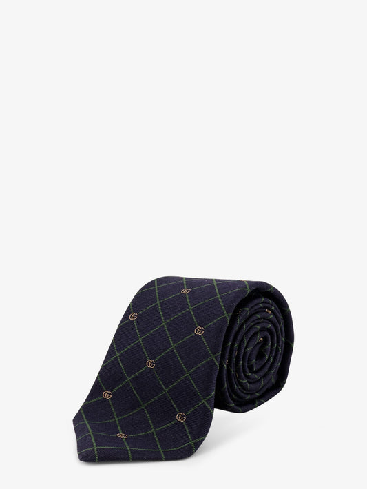GUCCI Griglia silk and wool tie