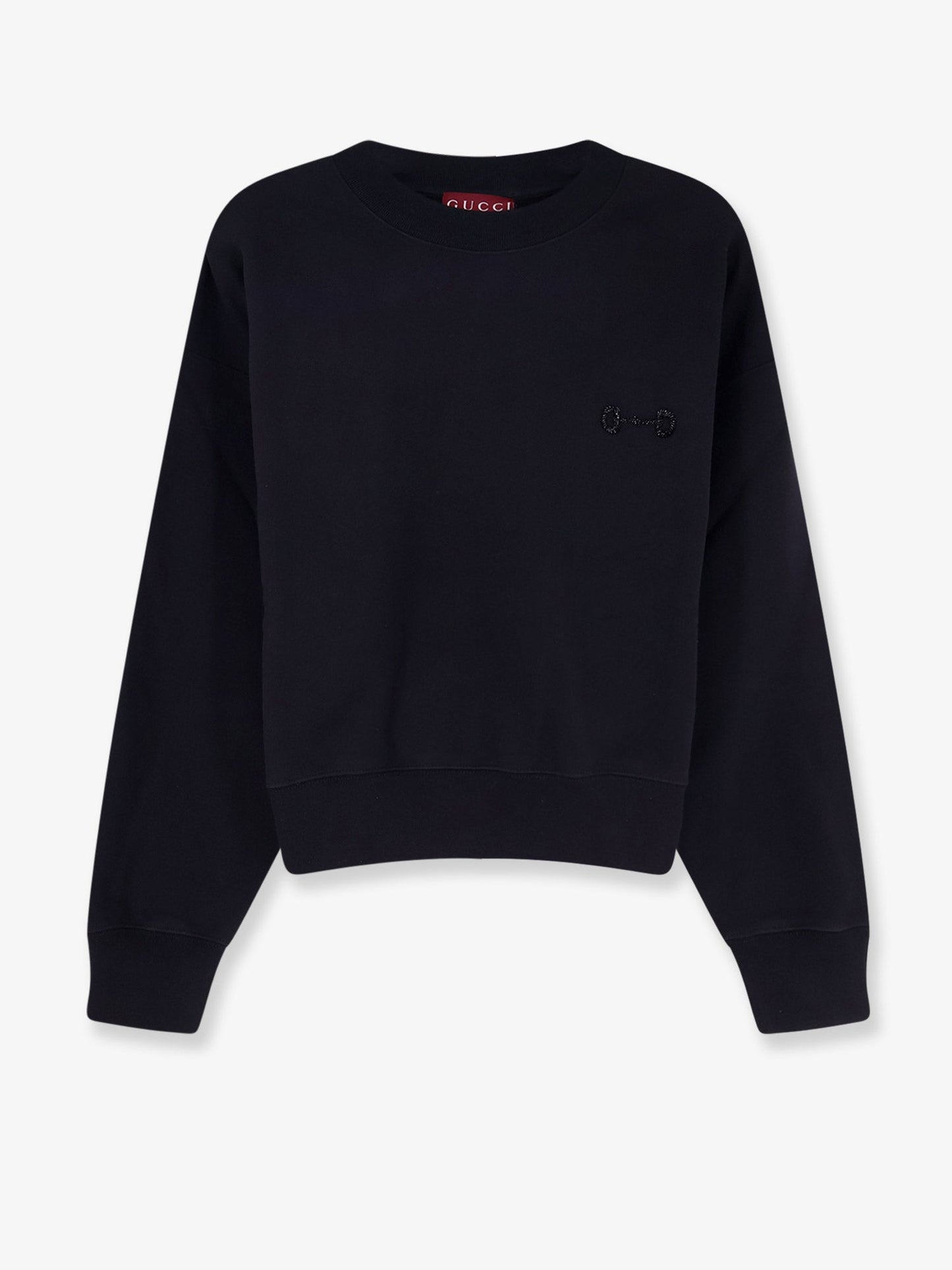 GUCCI Cotton sweatshirt with beaded Horsebit detail