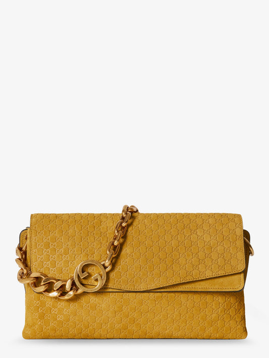 GUCCI Leather crossbody bag with embossed GG motif