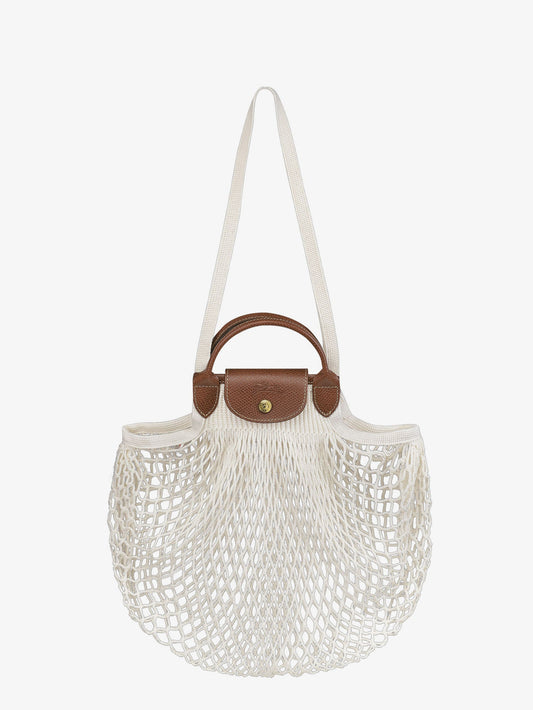 LONGCHAMP PARIS Le Pliage Filet L mesh and leather shoulder bag