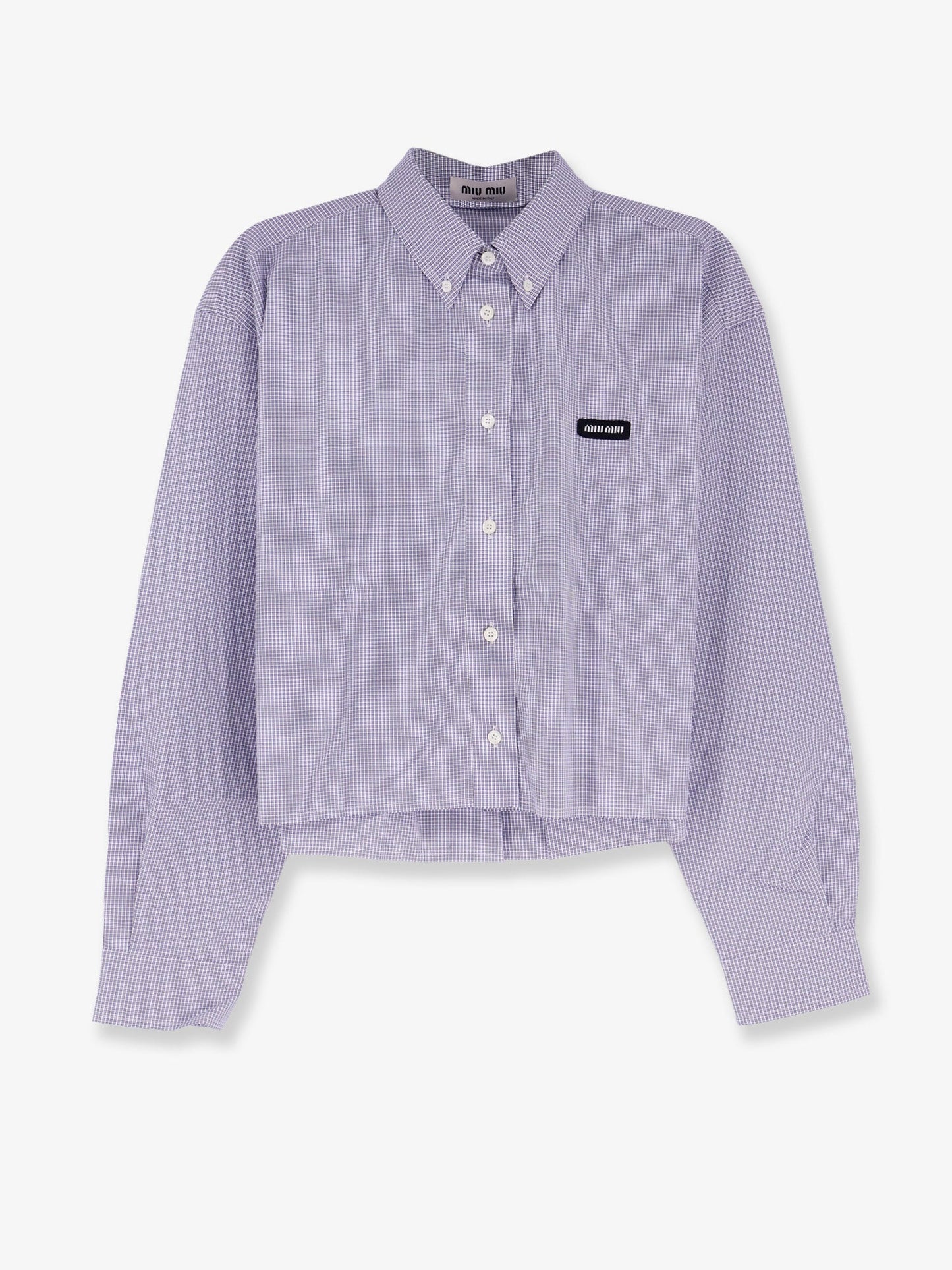 MIU MIU Pin check cotton shirt