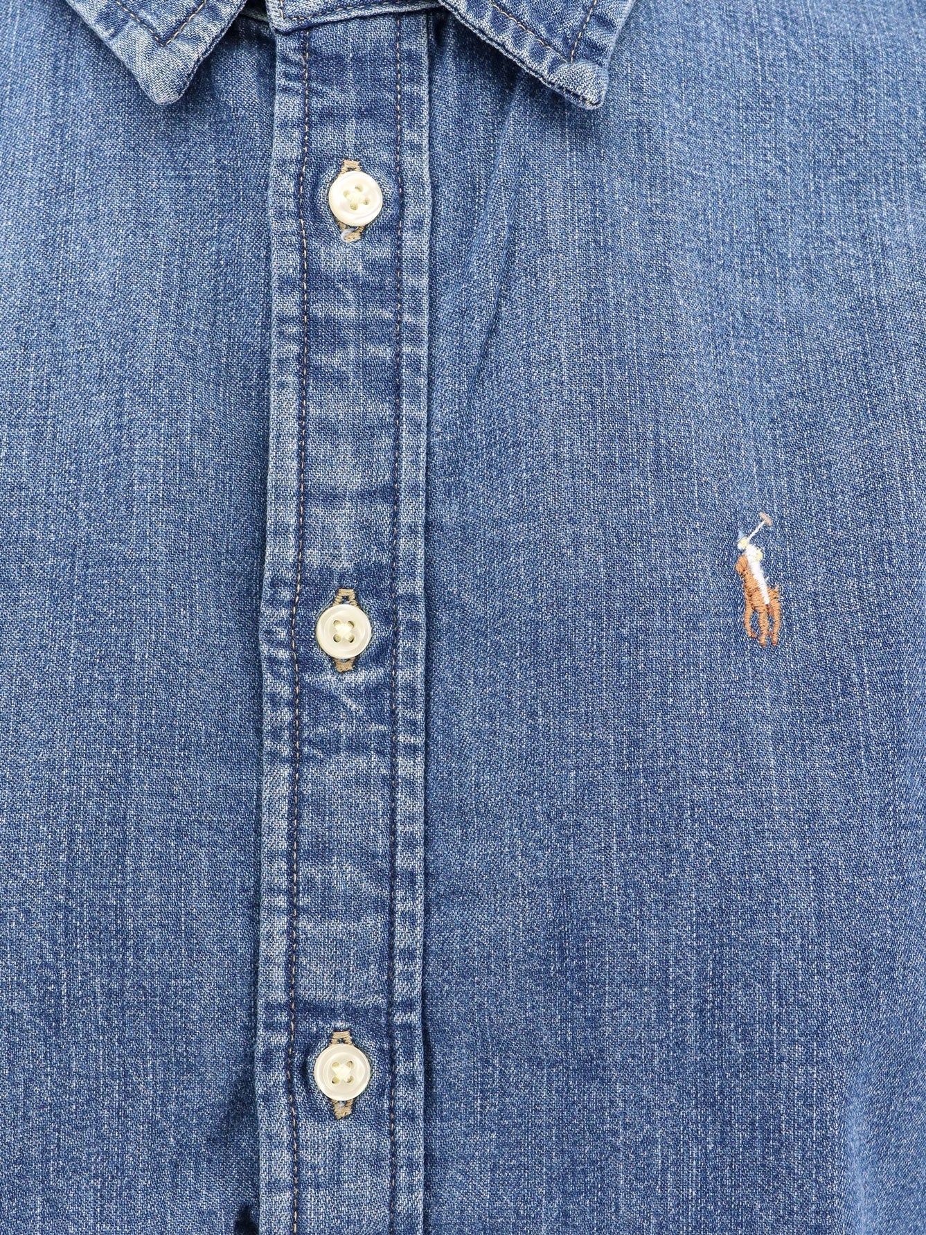 POLO RALPH LAUREN Denim shirt with embroidered logo