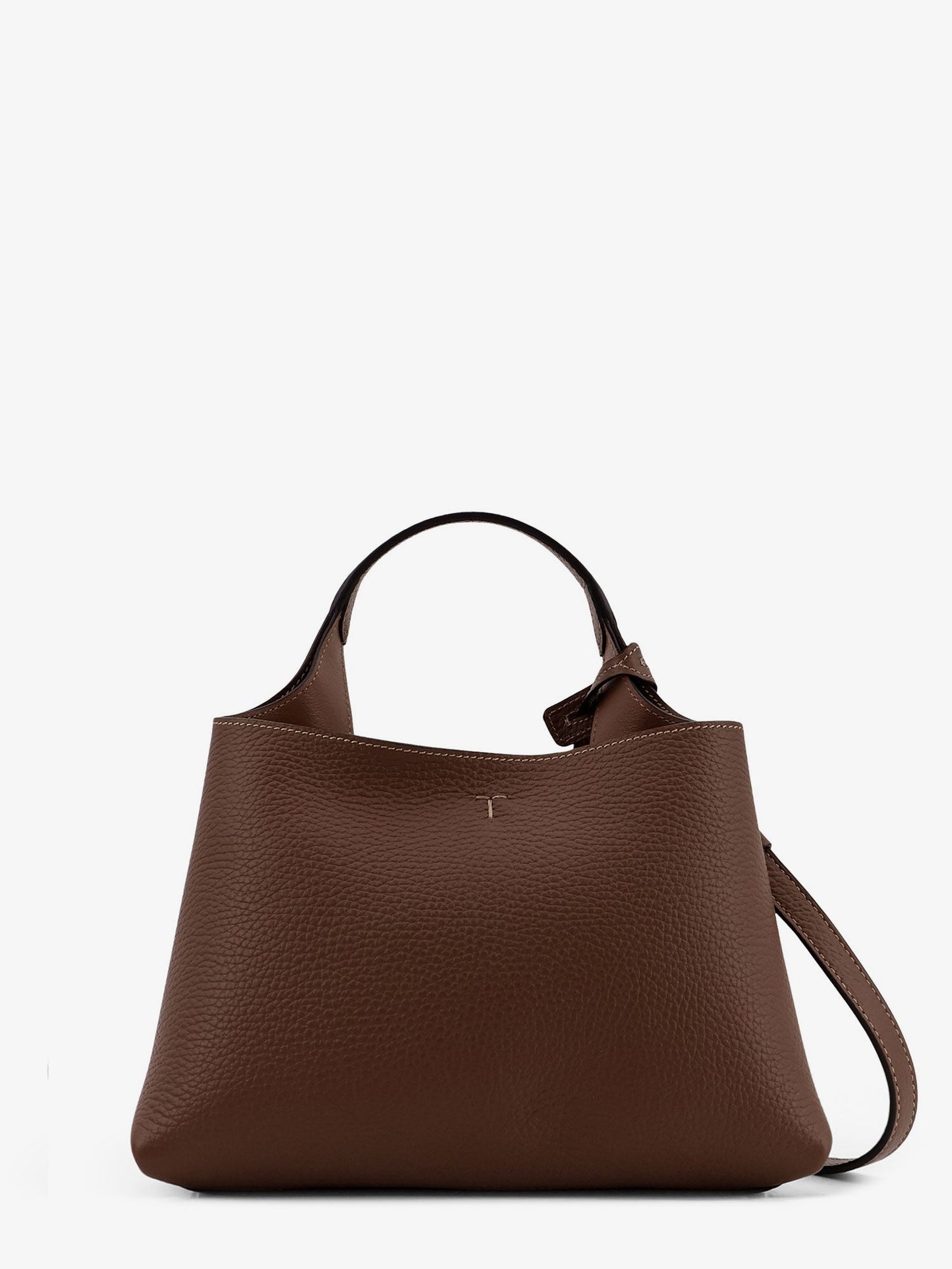 TOD'S Leather shoulder bag with metal T-Timeless logo