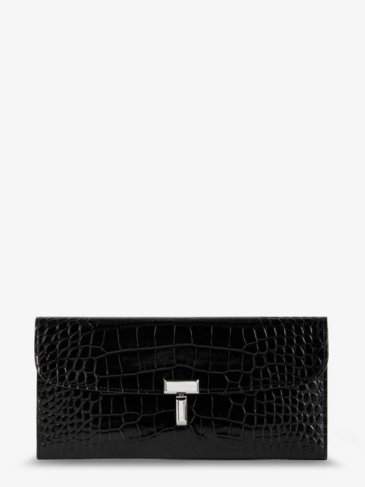 TOTEME T-Lock croco print leather wallet