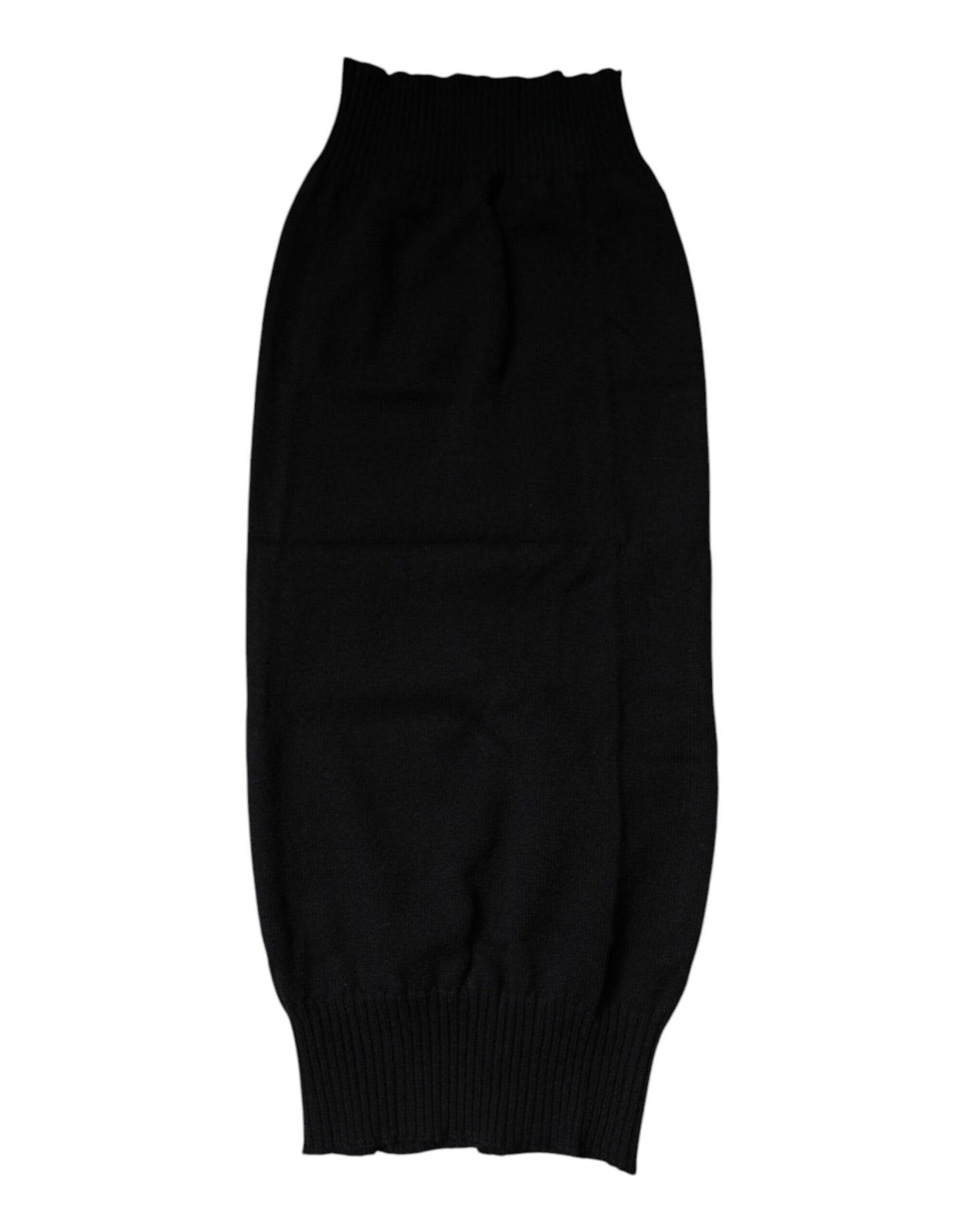 Dolce & Gabbana Black Cashmere Knitted Neck Warmer Foulard Scarf