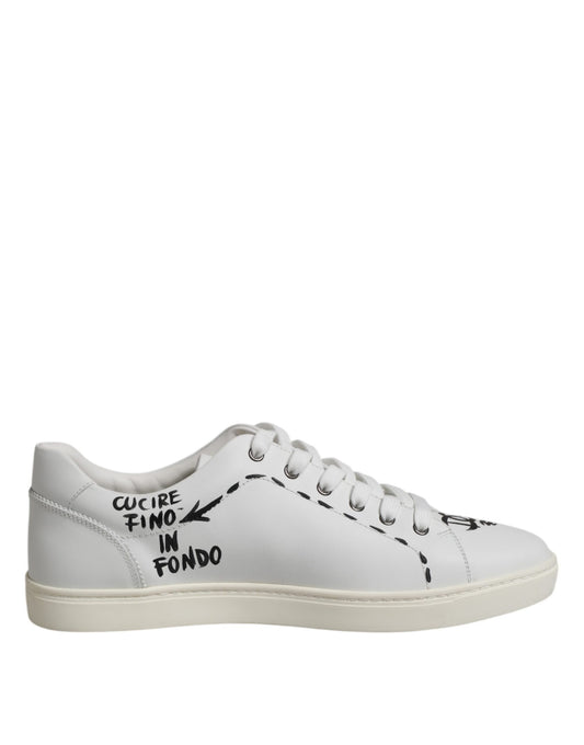 Dolce & Gabbana White London Calf Leather Men Sneakers Shoes