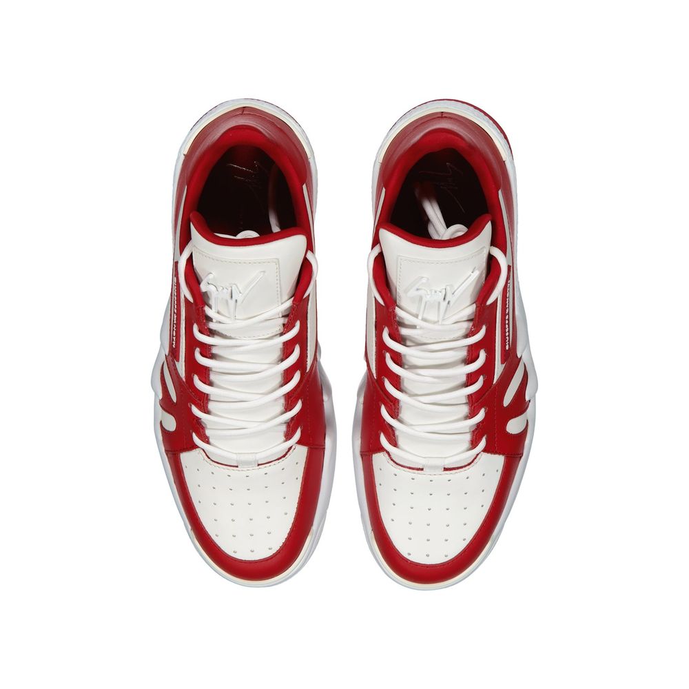 Giuseppe Zanotti Red Calfskin Low Top Sneakers