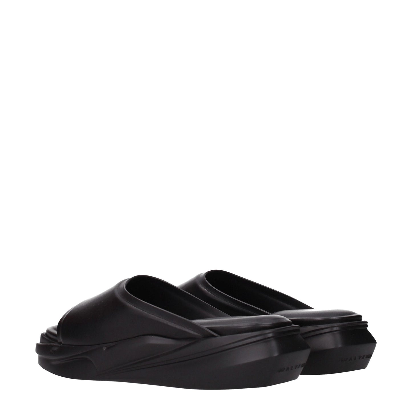 Alyx Black Leather Slippers
