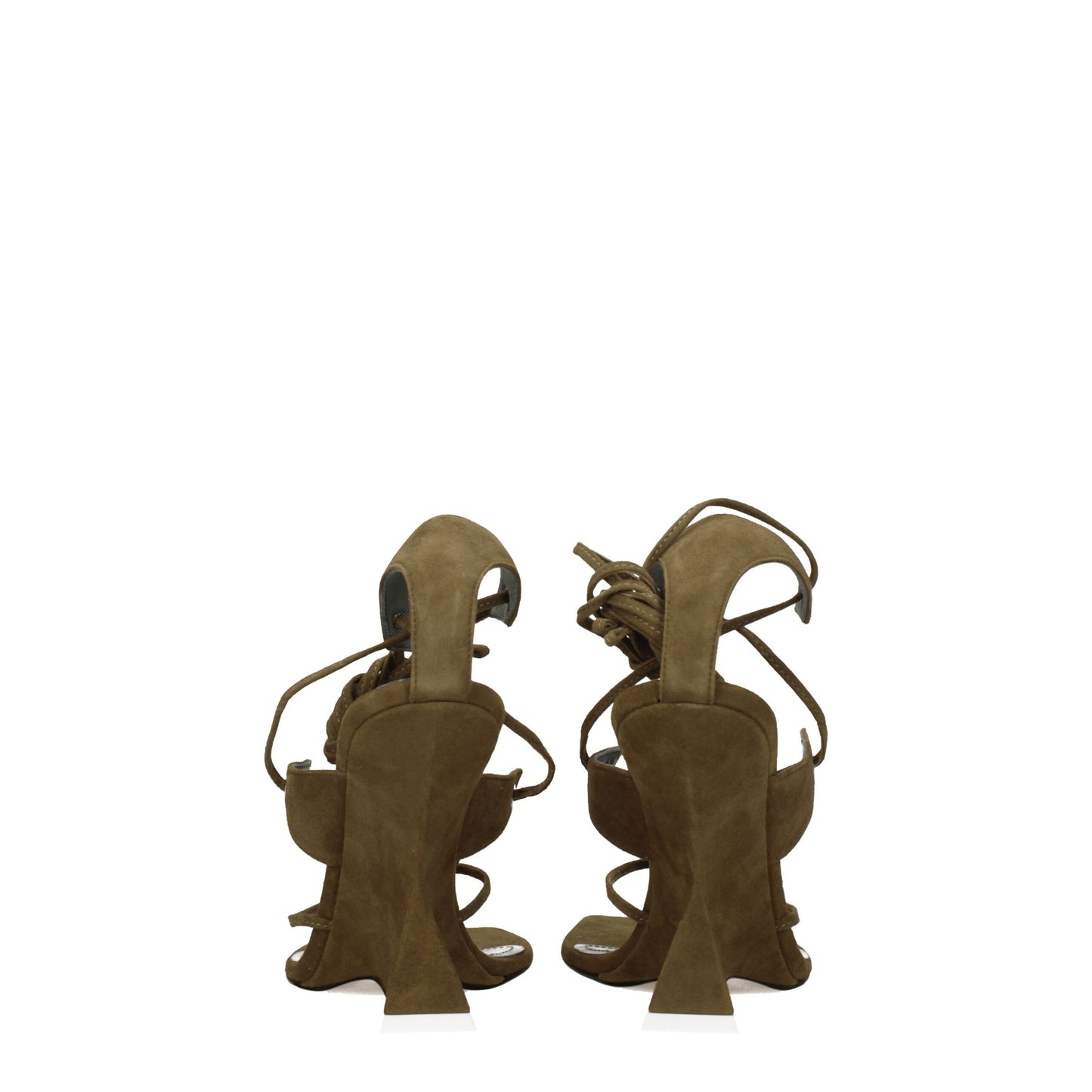 The Attico Green Leather Flip-Flop Sandals