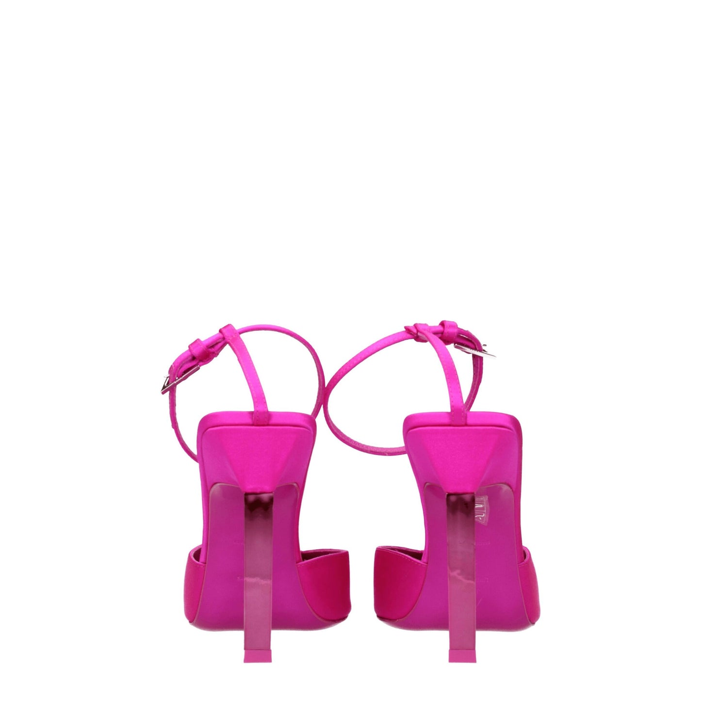 The Attico Pink Satin Stiletto Heel Sandals