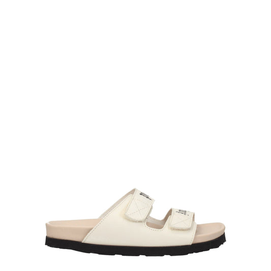 Palm Angels Beige Leather Flat Sandals