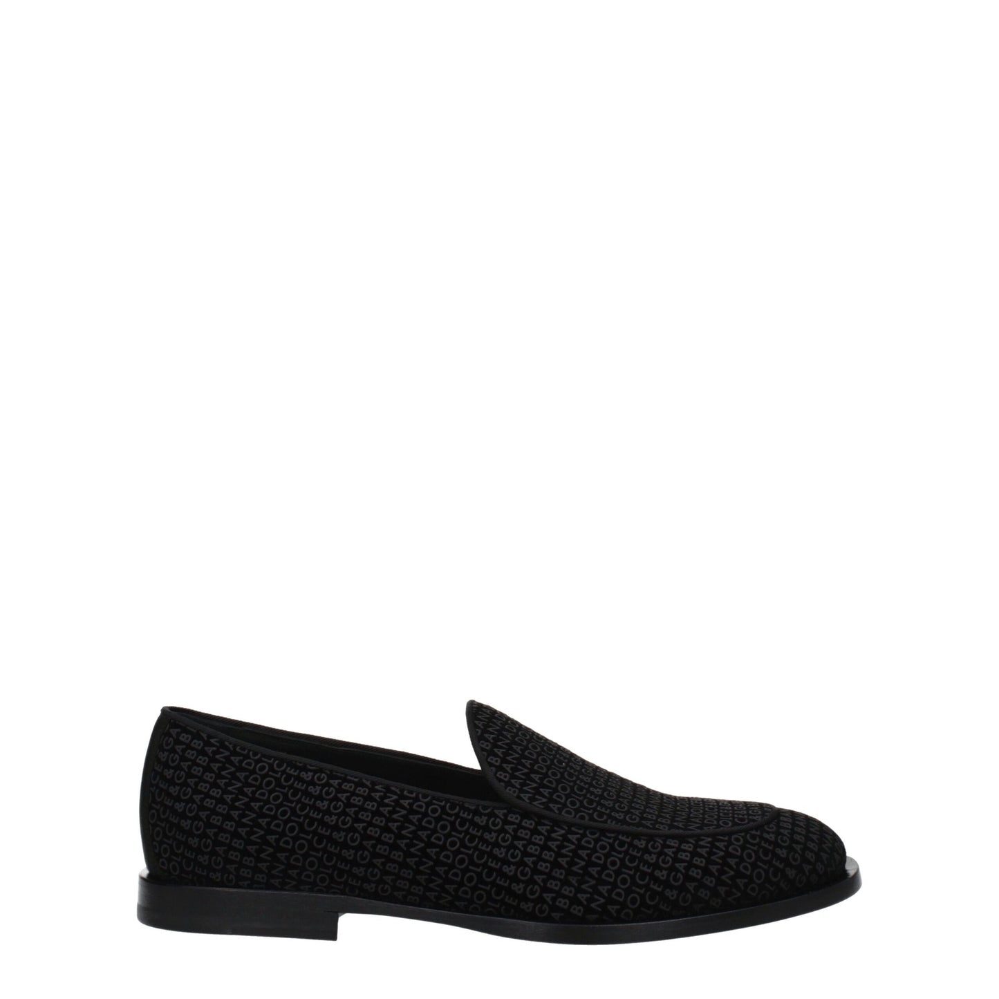 Dolce & Gabbana Black Velvet Slip-On Loafers