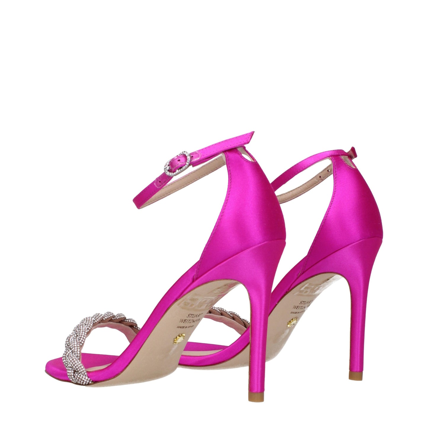 Stuart Weitzman Pink Satin Stiletto Heel Sandals