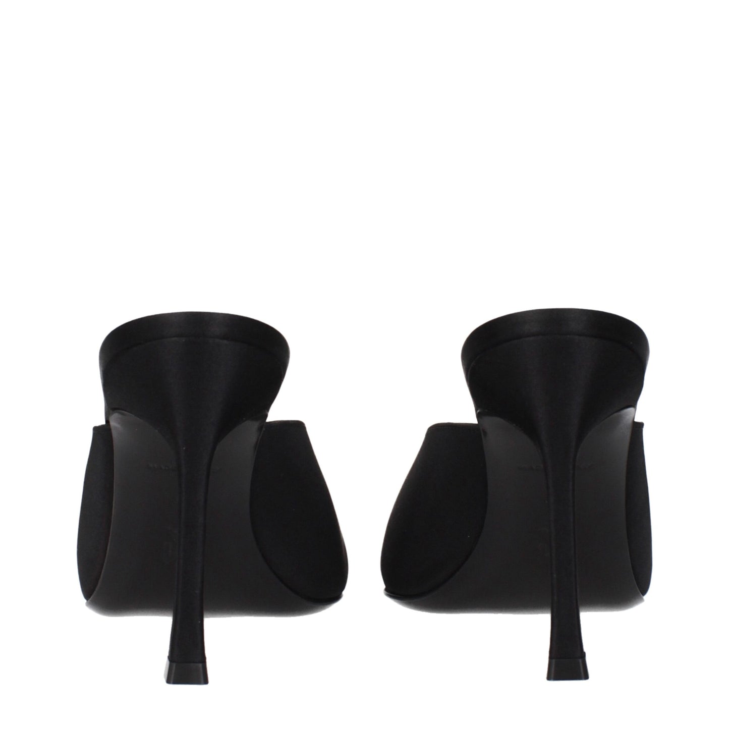 Amina Muaddi Black Satin High Heel Pumps