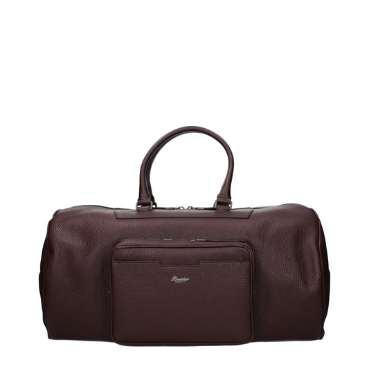 Pineider Brown Leather Luggage And Travel