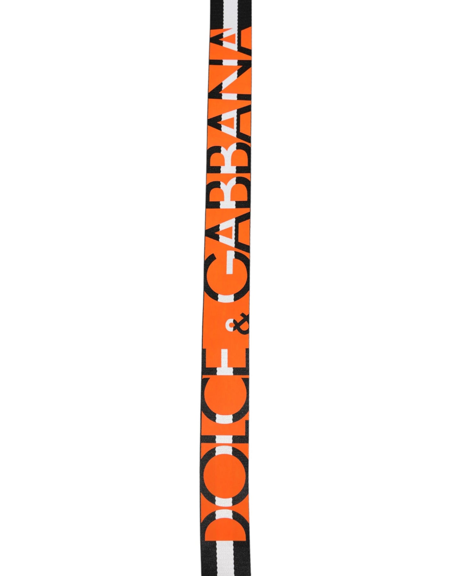 Dolce & Gabbana Black White Striped Logo Metal Buckle Belt