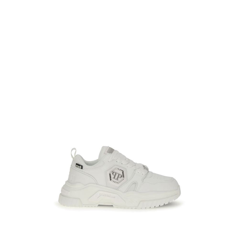 Philipp Plein White Polyester Athletic Sneakers