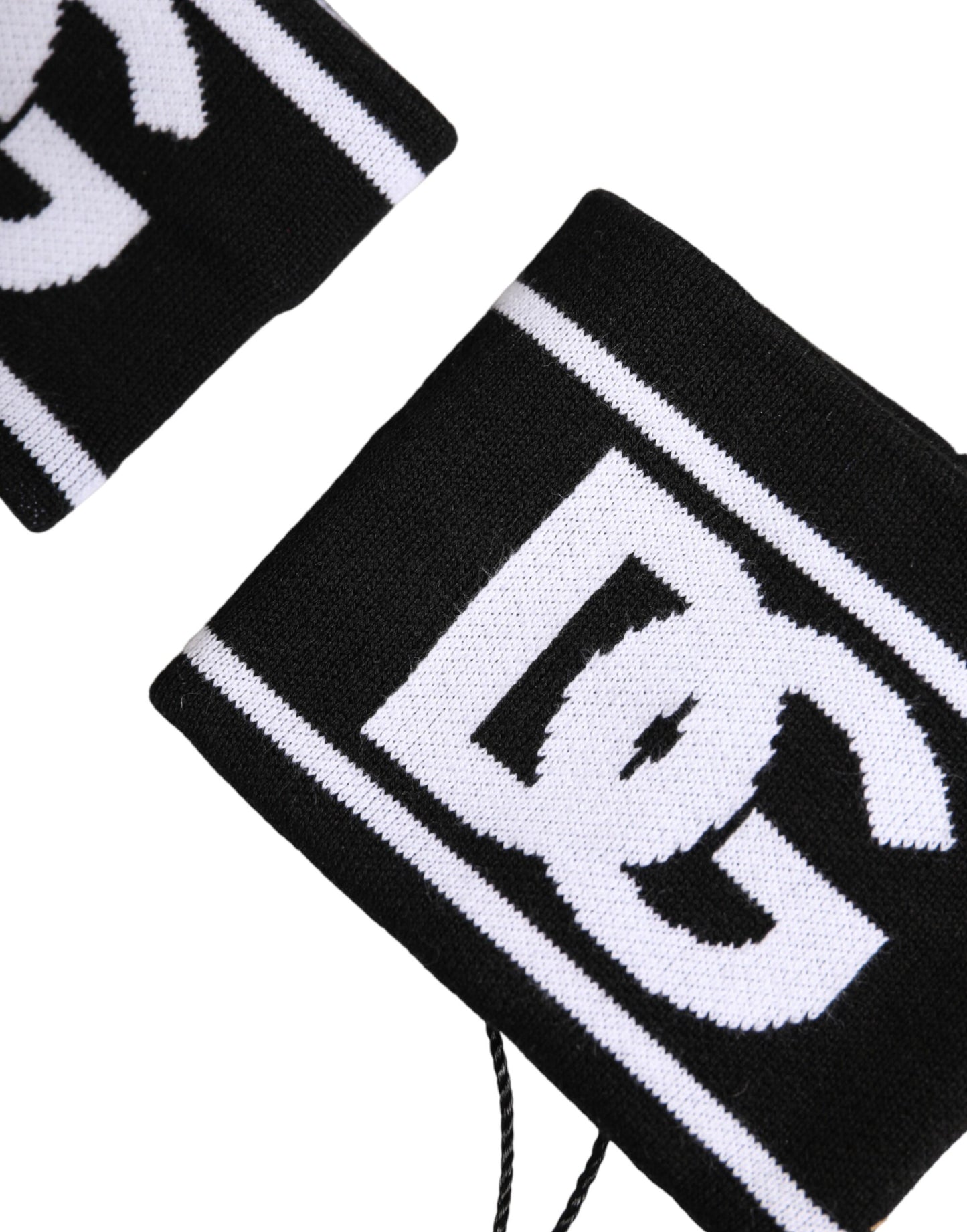 Dolce & Gabbana Black White DG Logo Cotton 1 Pair One Wristband