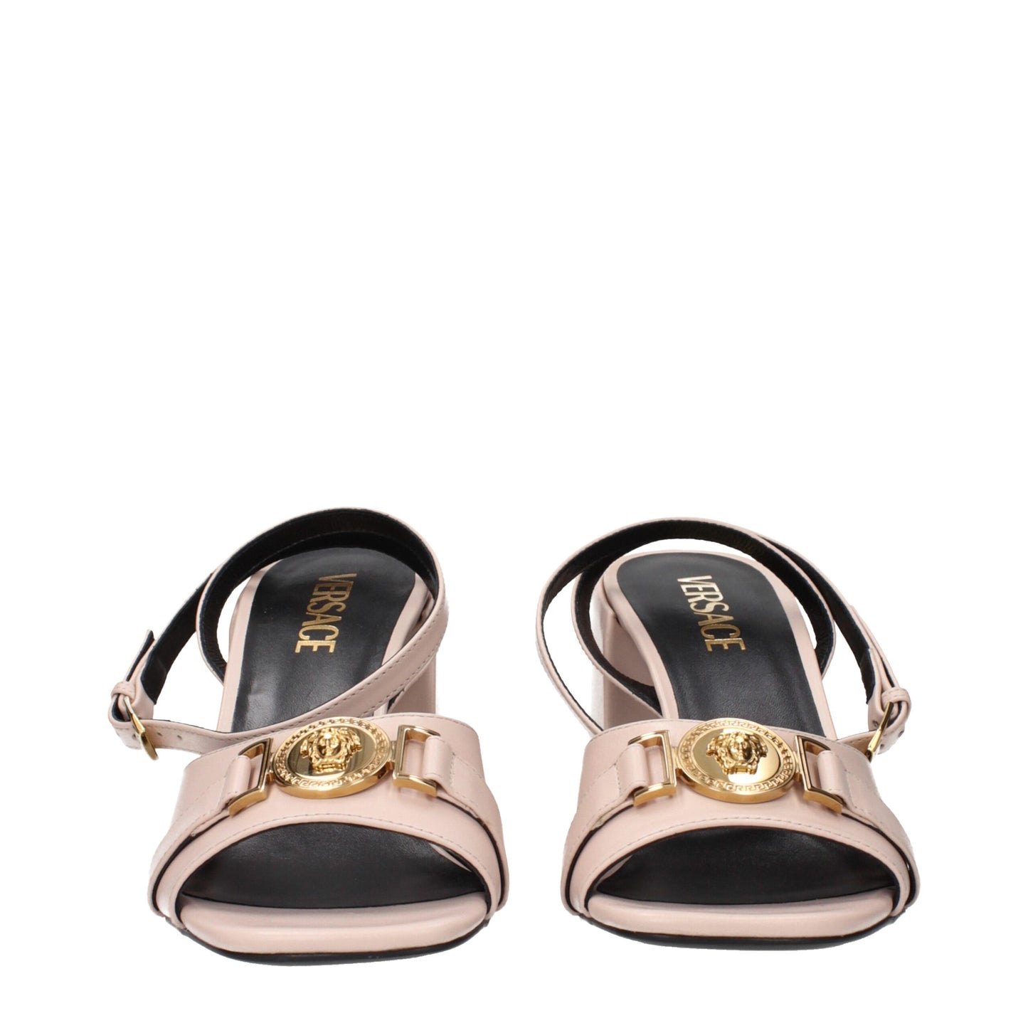 Versace Pink Leather Platform Sandals