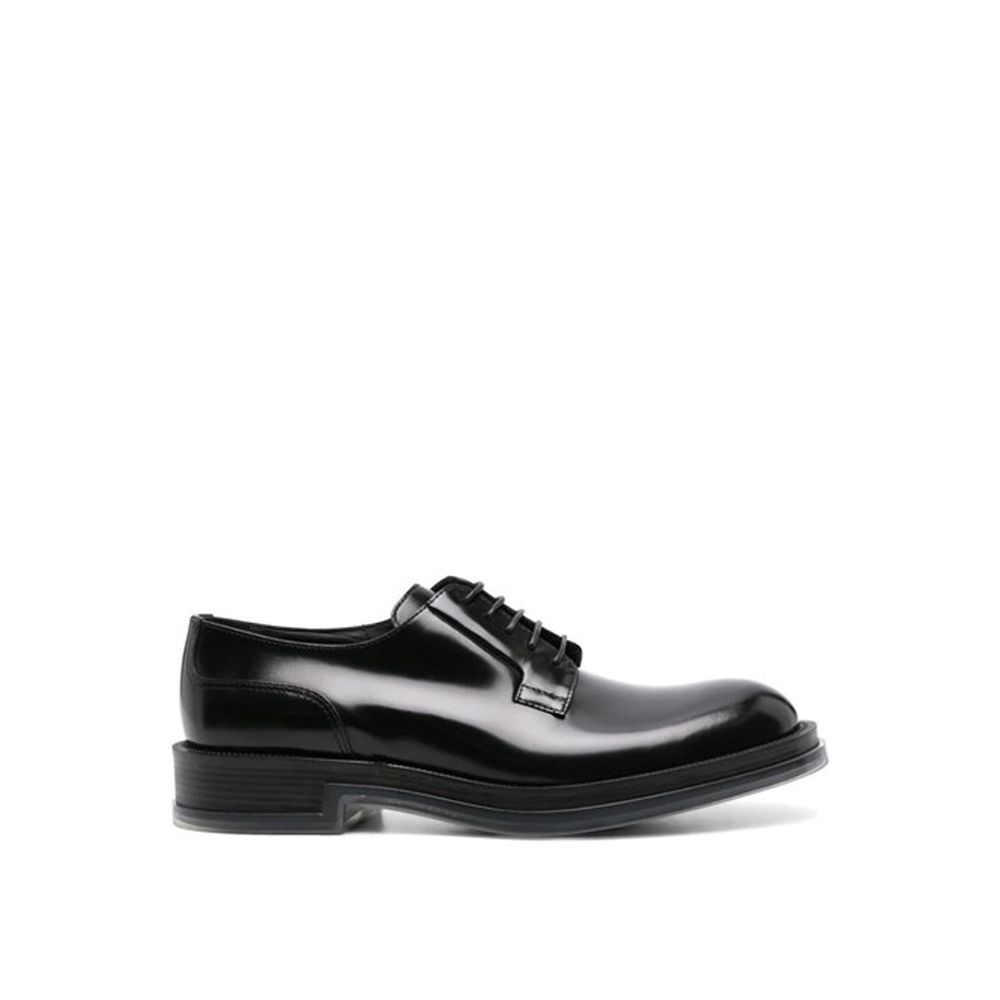 Alexander McQueen Black Calfskin Oxfords And Derbies