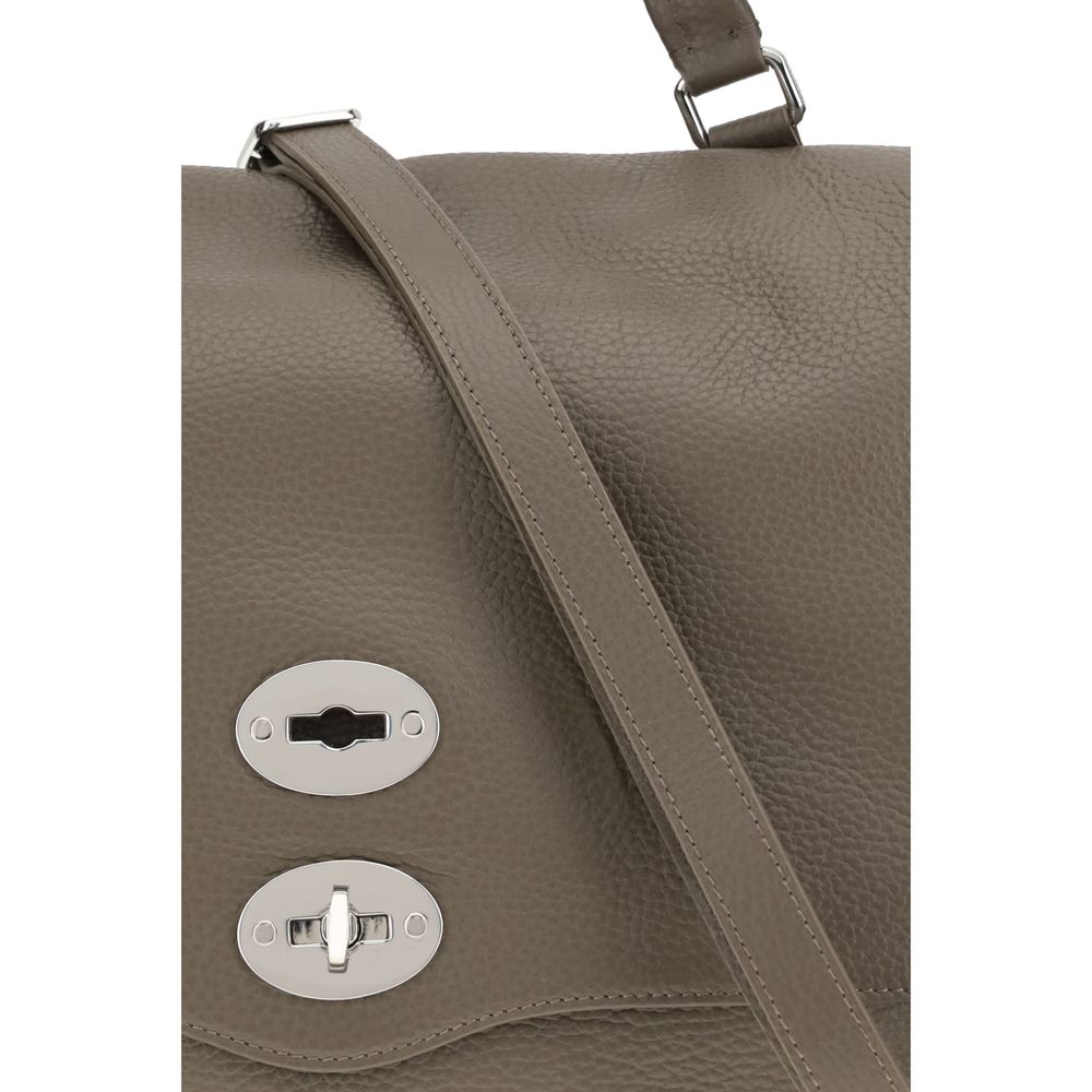 Zanellato Gray Calf Leather Bos Taurus Shoulder Bag