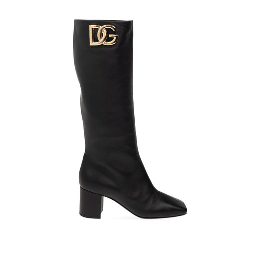 Dolce & Gabbana Black Calfskin Boots