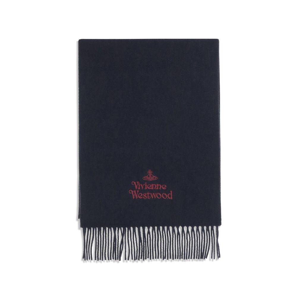 Vivienne Westwood Blue Wool Scarf